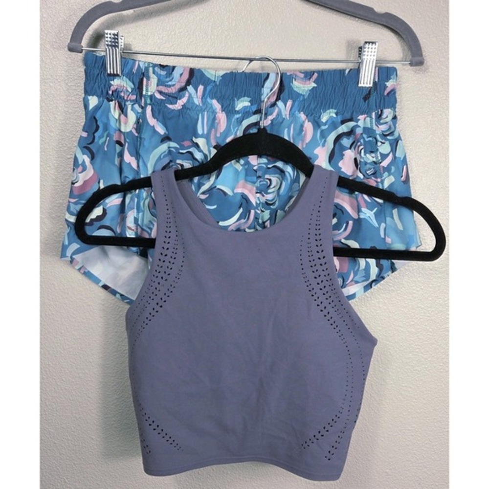 Athleta Running Bundle Women's Small Printed Hustle 3"‎ Shorts & Lavender...
